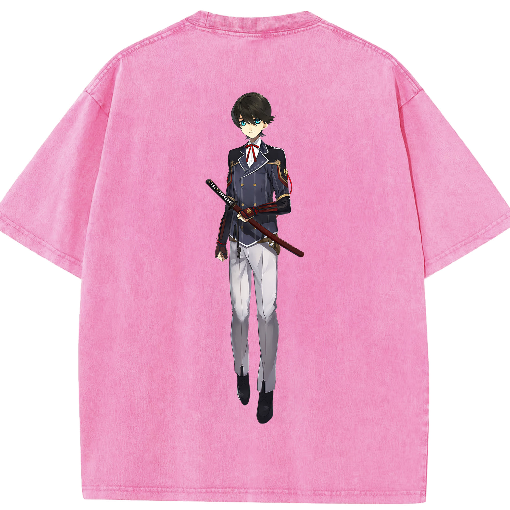 （画像用） 刀剣乱舞 Touken Ranbu 綿100% ヴィンテージ風 半袖Tシャツ（背面プリント）